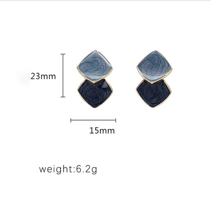 Stitched Contrast Stud Earrings