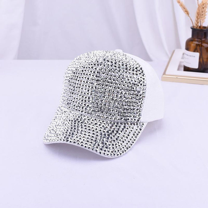 Summer Fashion Colorful Rhinestone Sunshade Mesh Cap Baseball Cap