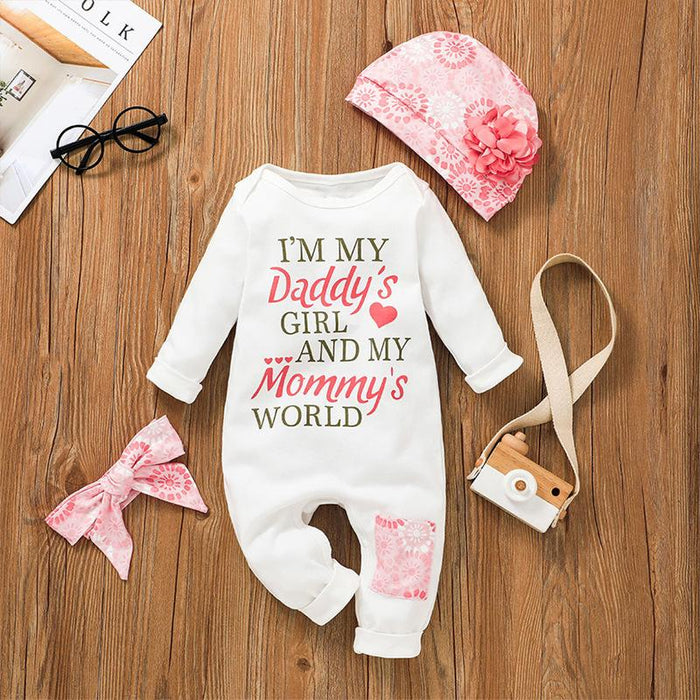 Infant Baby Romper Cute Girls Jumpsuit Hat Set