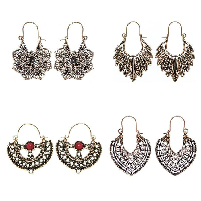 Ethnic Style Female Bohemian Court Style U-shaped Earrings Jewelry