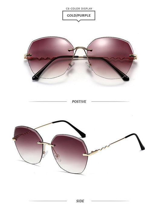 Metal sunglasses irregular Retro