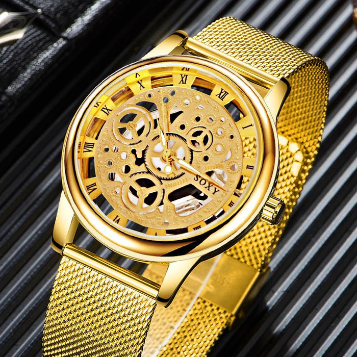 Hollow Steel Watches Men Retro Hombre Quartz Wrist Watch