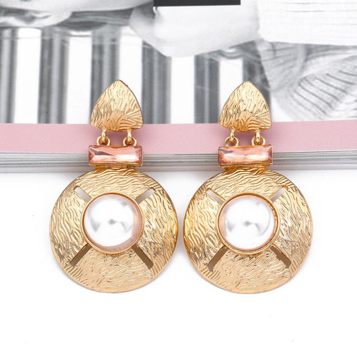 New Baroque Gold Round Female Earrings