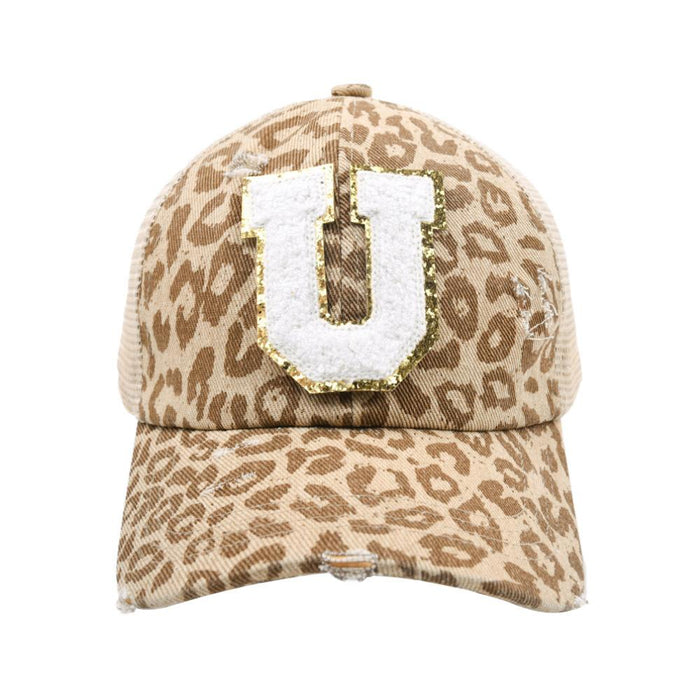 New Leopard 26 Letter Baseball Cap Sports Permeable Mesh Cap