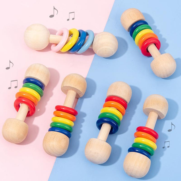 Children's Cartoon Wooden Rattle Grinding Stick Toy