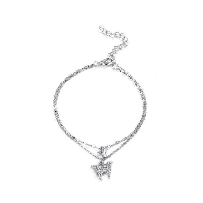 Double Layer Butterfly Anklet