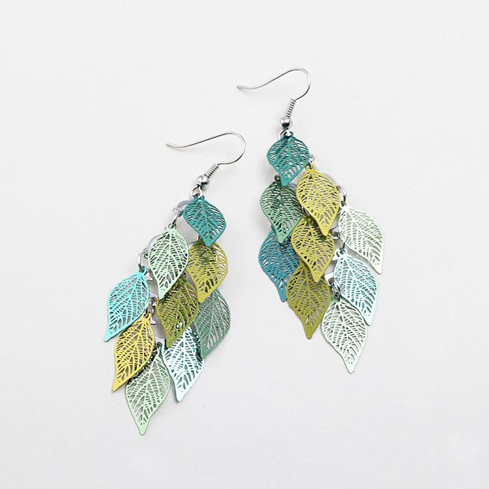 New Fashion LEAF EARRINGS COLOR Earrings Earrings Earrings Copper Accessories Jewelry