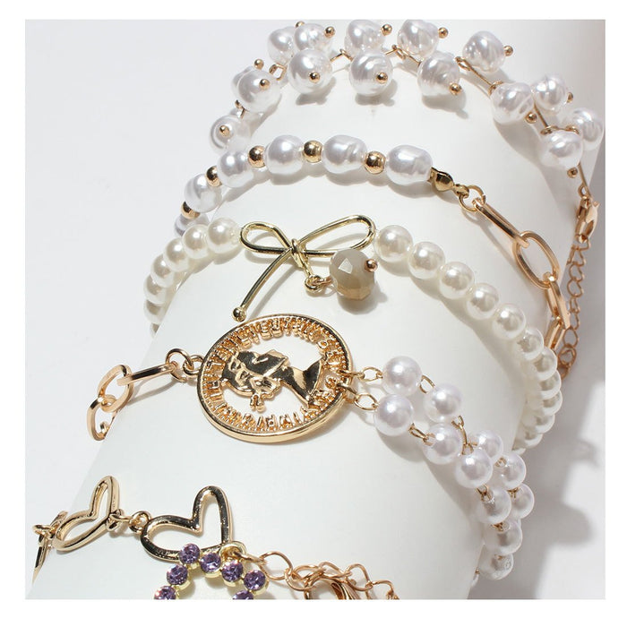 Fashion Vintage Heart Padlock Bow Ladies Bracelet