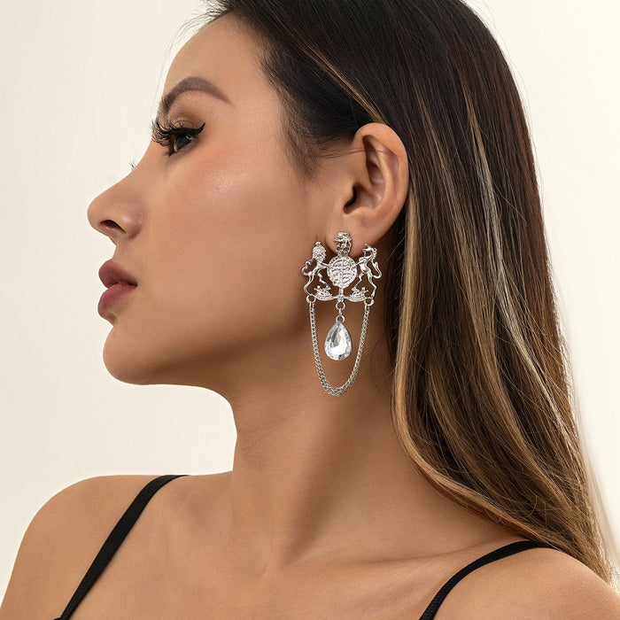 Court Feng Shui Drop French Diamond Earrings