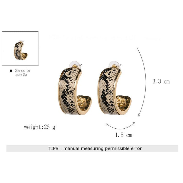 Women's Jewelry C-shaped Women's Leopard Earrings Accessories