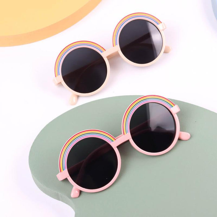 Children's sunglasses Fashion rainbow round frame anti ultraviolet