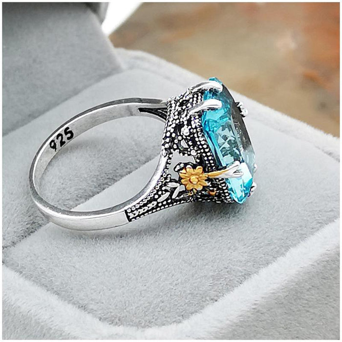 New Fashion Blue Topaz Ring