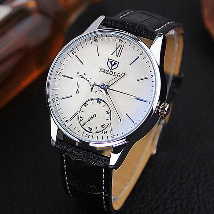 Yazole Watch Business Belt Men's Fashion Designer Quartz Watch Unique Leisure Leather Watches