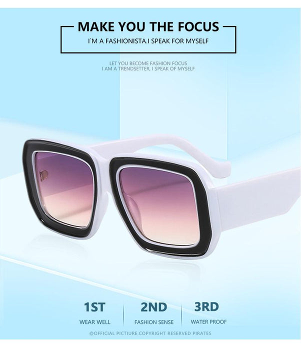 Fashion box contrast Sunglasses UV protection