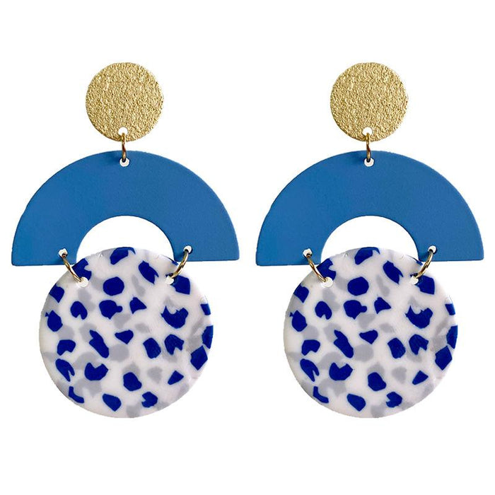 Soft Pottery Round Semicircle Splicing Modern Earrings