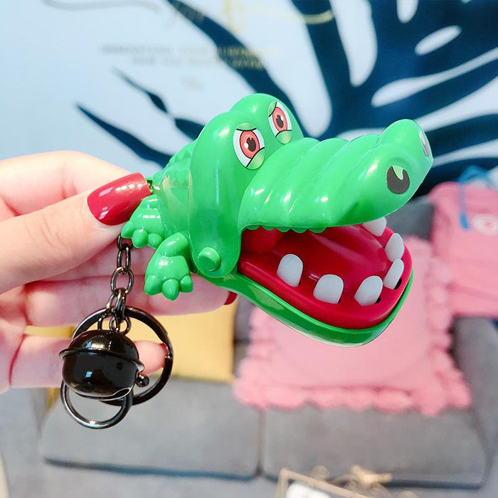 Cartoon Biting Hand Crocodile Tricky Game Keychain