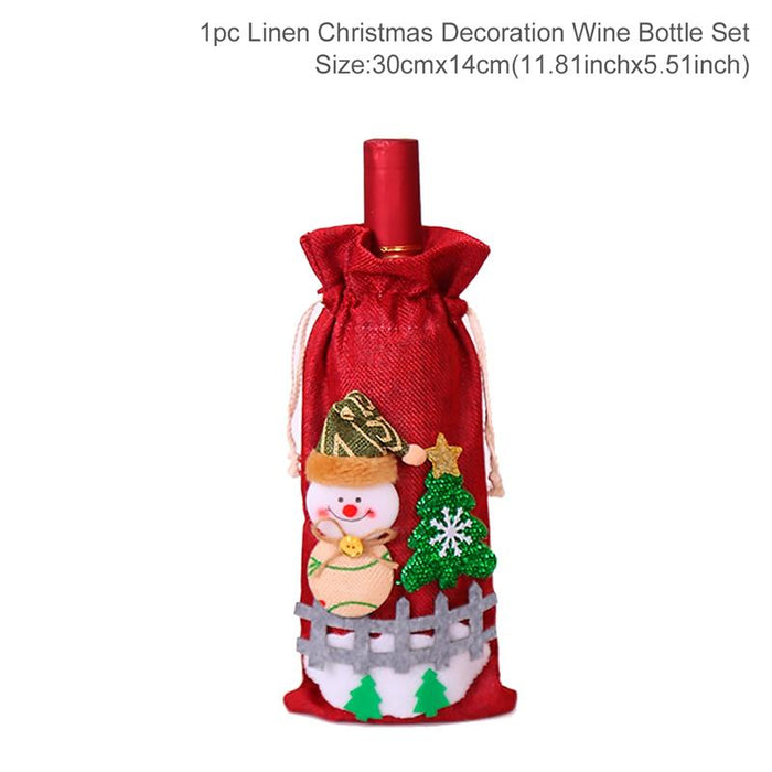 Christmas Decorations For Home Santa Claus Wine Bottle Cover