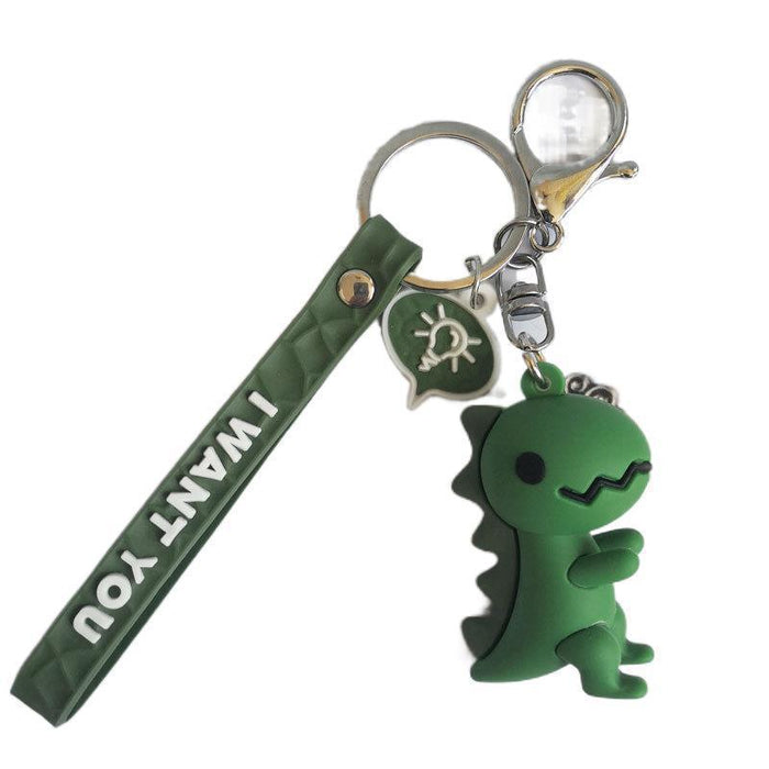 Hot selling cute little dinosaur Keychains pendant animal doll schoolbag pendant boutique gift