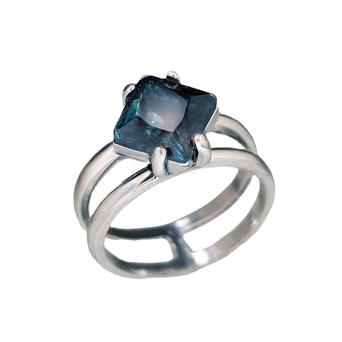 Ins Creative Vintage Blue Zircon Ring