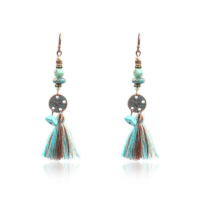 Ethnic Vintage Boho Beads Tassel Earrings