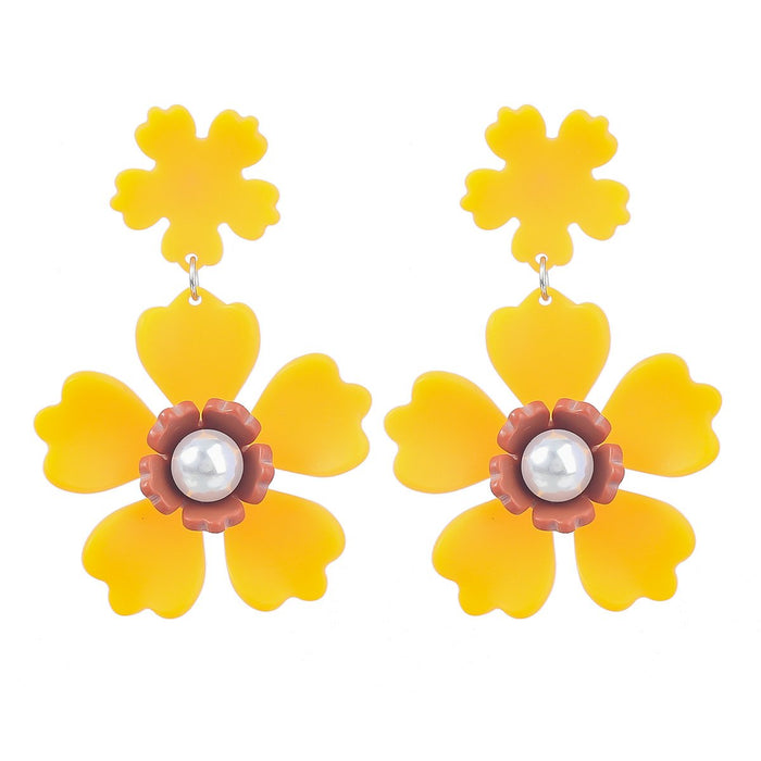 Boho Exaggerated Floral Layered Earrings