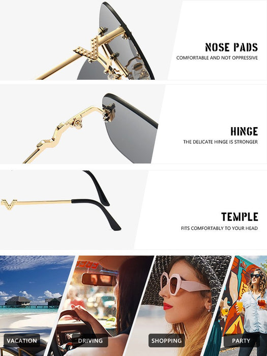 Metal square colour large frame sunglasses