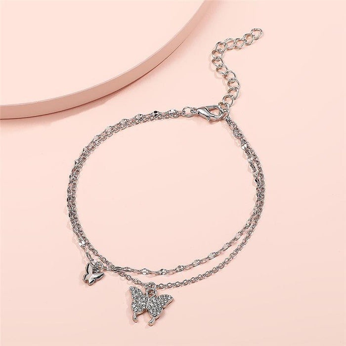 Double Layer Butterfly Anklet