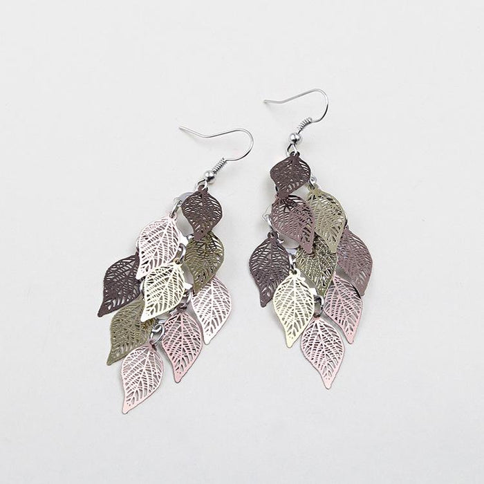 New Fashion LEAF EARRINGS COLOR Earrings Earrings Earrings Copper Accessories Jewelry