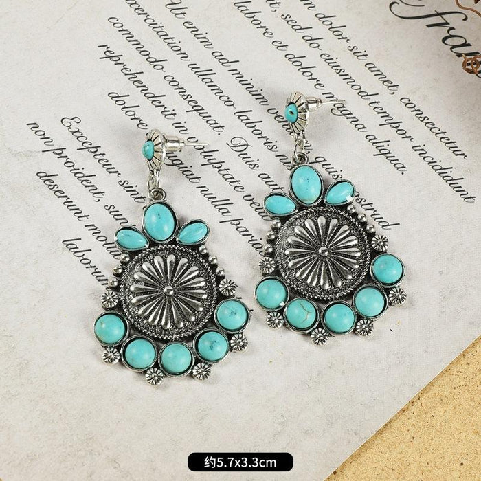 Multi-style Retro Earrings National Style Contrast Colorful Earrings