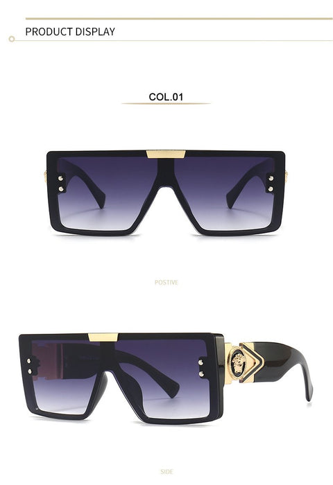 Large frame sunglasses frameless conjoined Sunglasses