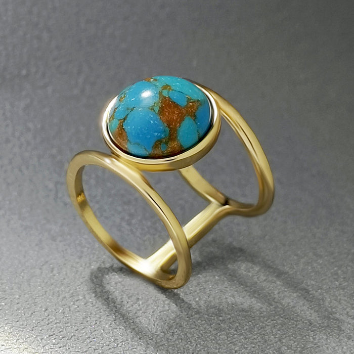 Fashion Retro Exaggerated Turquoise Ring