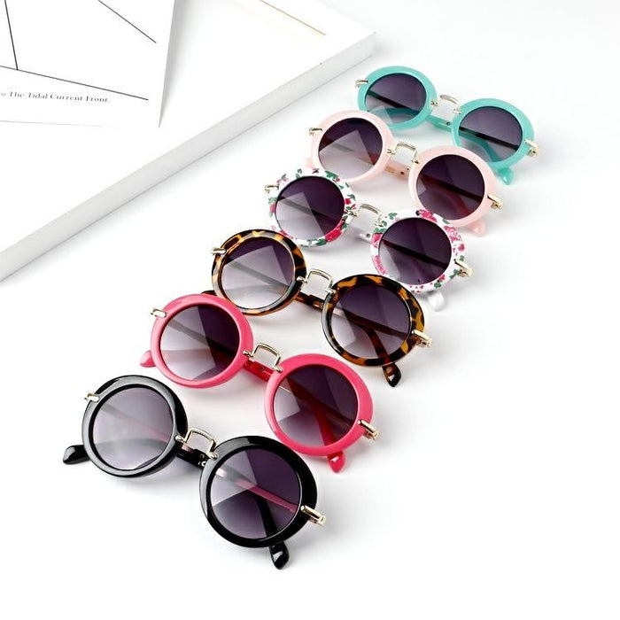 Children's sunglasses and sunglasses retro round frame metal