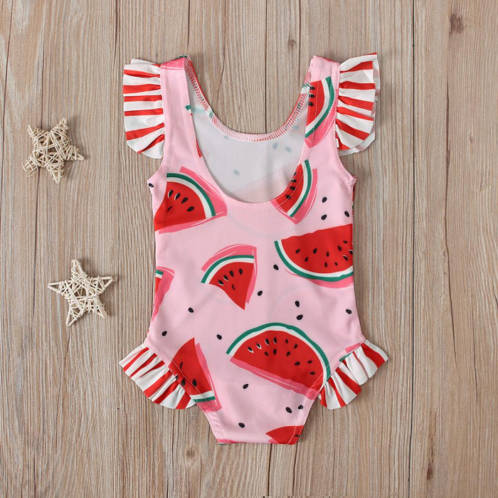 Girls Summer Printed Triangle Swimsuit One-piece Swimsuit