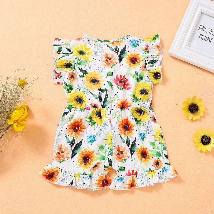 Sunflower print girls' BODYSUIT