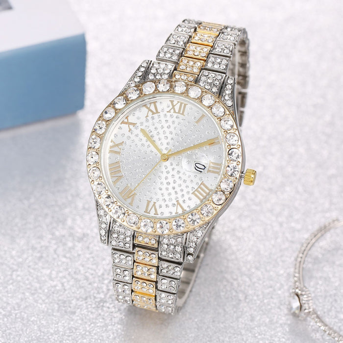 Women Watch Rhinestone Steel Quartz Fashion Wristwatch LLZ13880