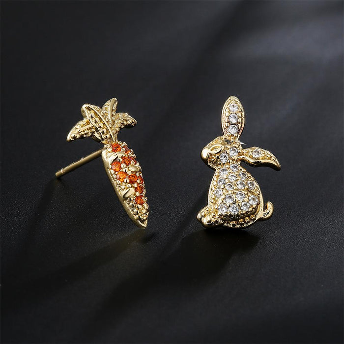 Sweet and Lovely Wind Rabbit Carrot Shaped Earrings