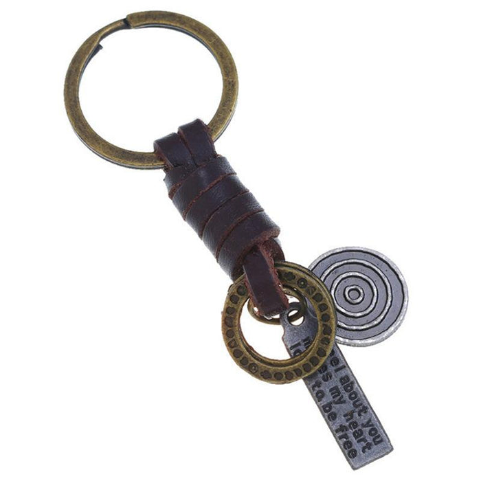 Hand woven key chain accessories retro versatile leather key chain pendant accessories