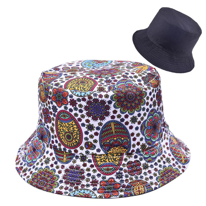 Multi-style Printed Fisherman Hat Outdoor Sun Hat Double-sided