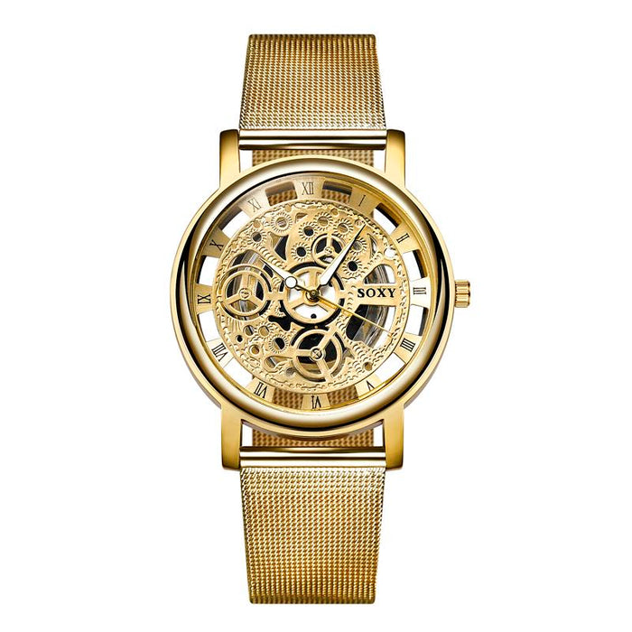 Hollow Steel Watches Men Retro Hombre Quartz Wrist Watch