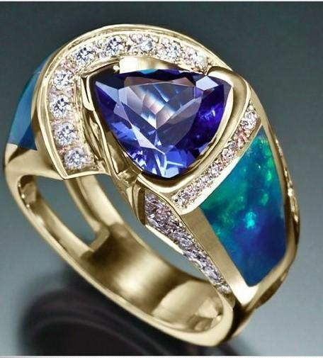 Blue Zircon Fashion Creative Women's Ring