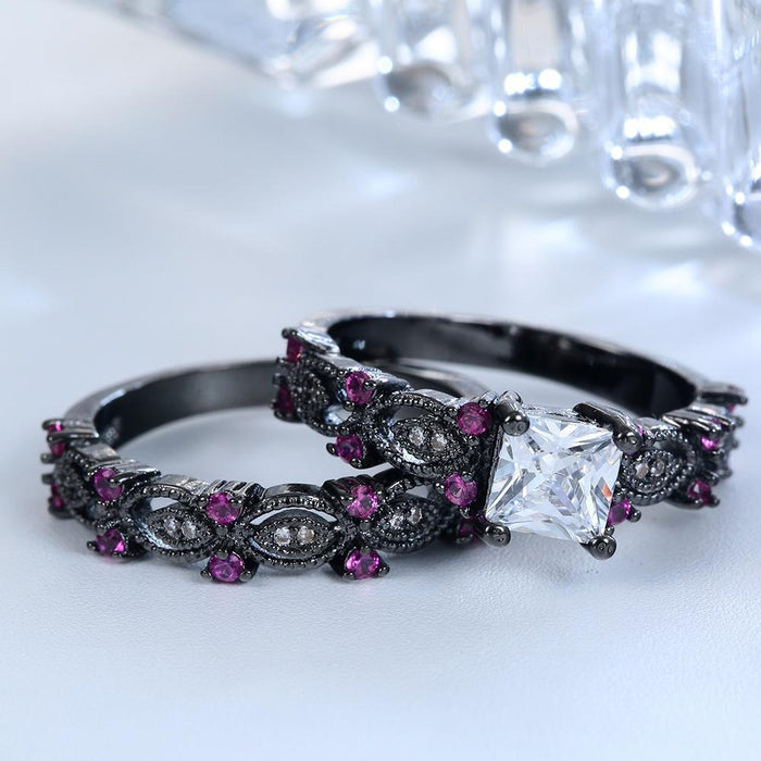 Luxury Women's Jewelry Black Gold colour Rings