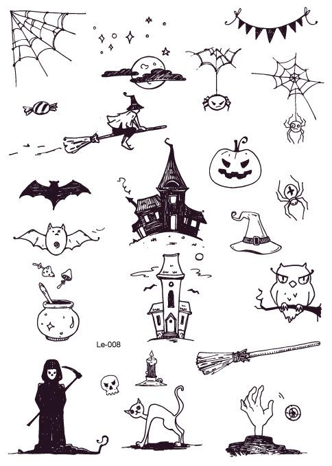 Multi-style Halloween Luminous Waterproof Disposable Funny Tattoo Stickers