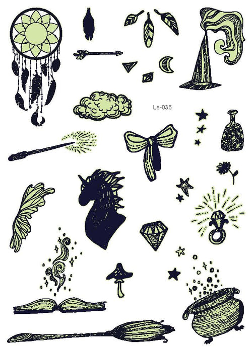 Multi-style Halloween Luminous Waterproof Disposable Funny Tattoo Stickers