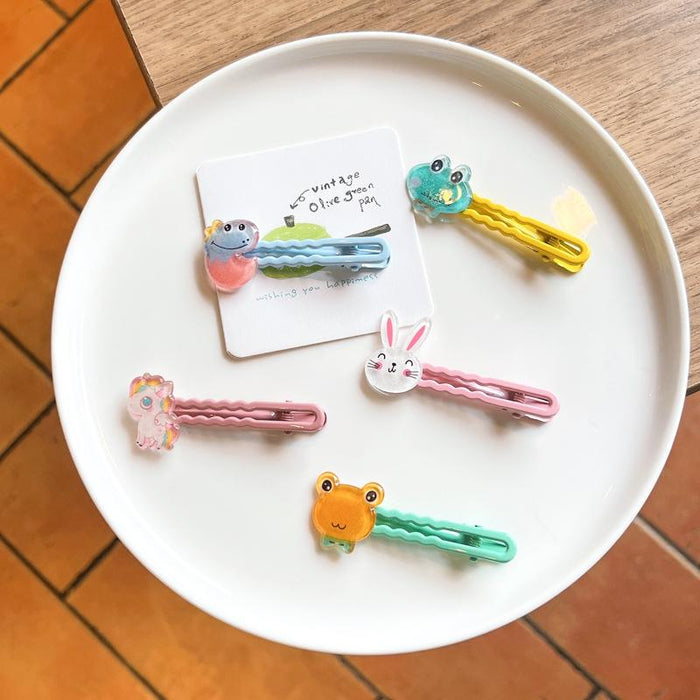 5 pieces of children's cartoon rabbit hairpin