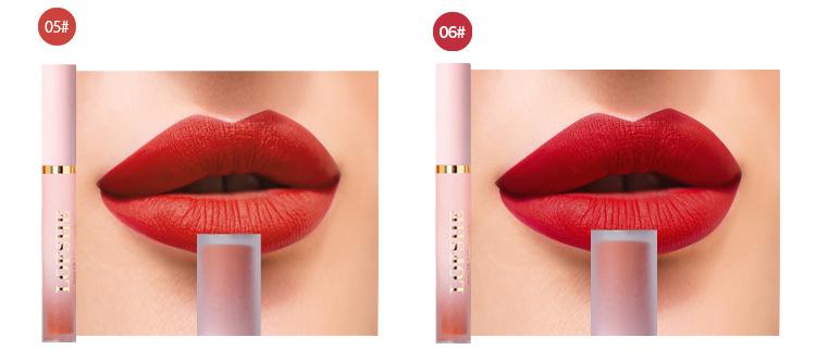 6-colour non stick cup matte lip enamel lipstick