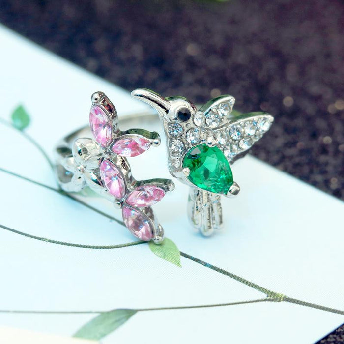 Pop Bird Emerald Color Zircon Women's Ring