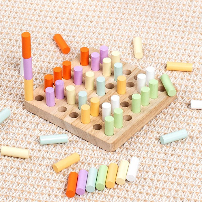 Children's Early Education Cylindrical Building Block Toy with Stick Insertion