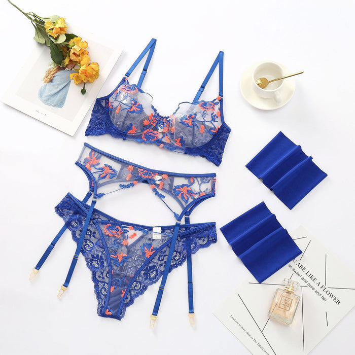 Women Sexy Lingerie Embroidered Underwear Set