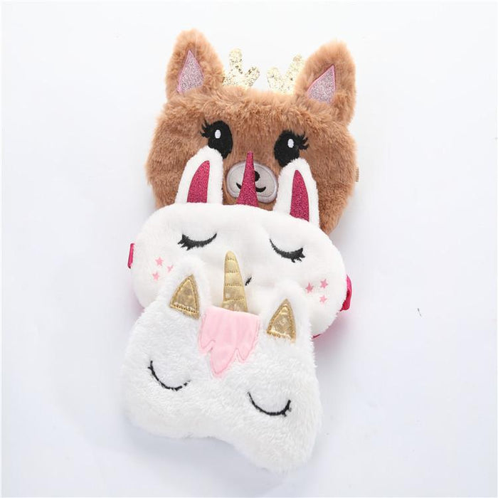 Cartoon Plush Fawn Sleeping Shade Eye Mask