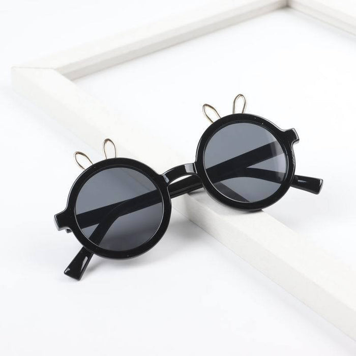 Children's Sunglasses lovely round frame rabbit ear glasses